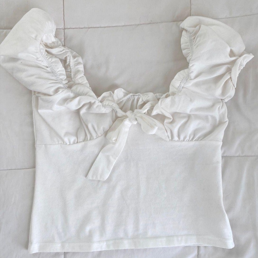 White Tie Crop Top